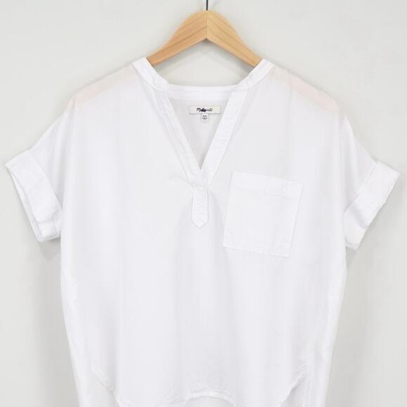 Madewell Lakeline Popover Oversized Shirttail Top In Eyelet White Size XXS - Picture 5 of 8